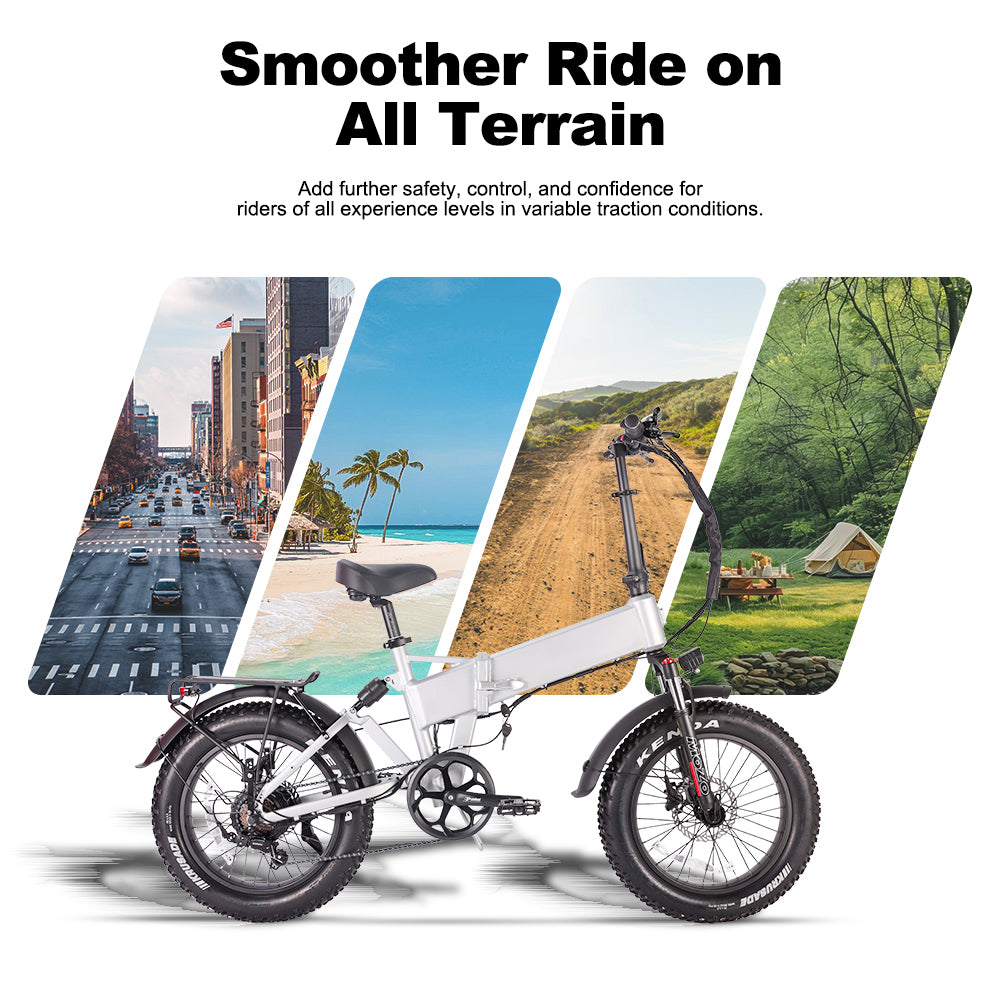 B20AX Fat Tire Folding Electric Bike 750W Motor 48V 13Ah Battery