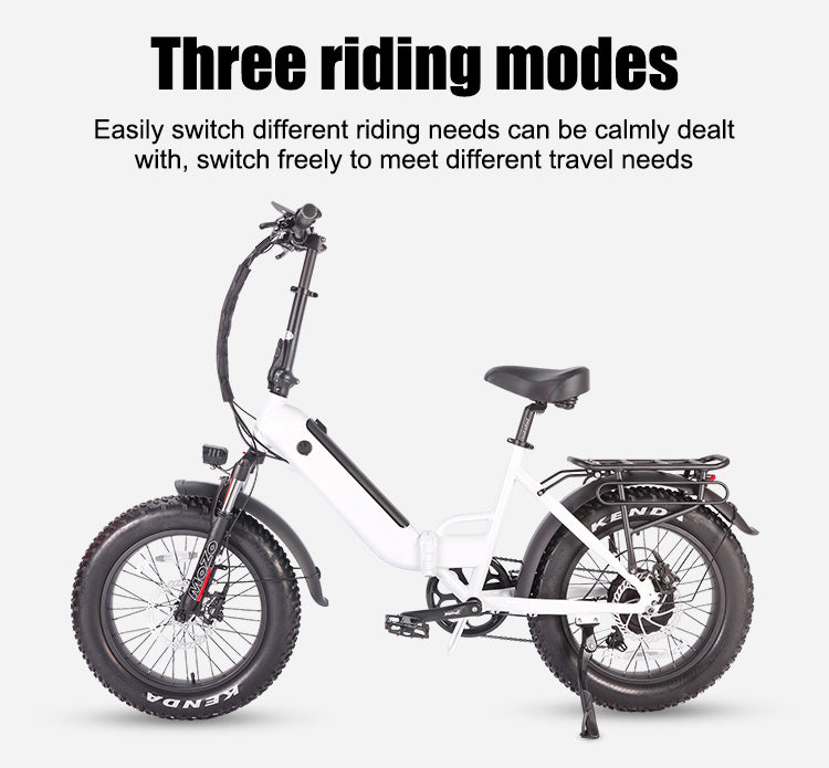 B57A Fat Tire Folding Electric Bike 750W Motor 48V 14Ah Battery