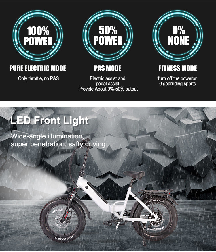 B57A Fat Tire Folding Electric Bike 750W Motor 48V 14Ah Battery