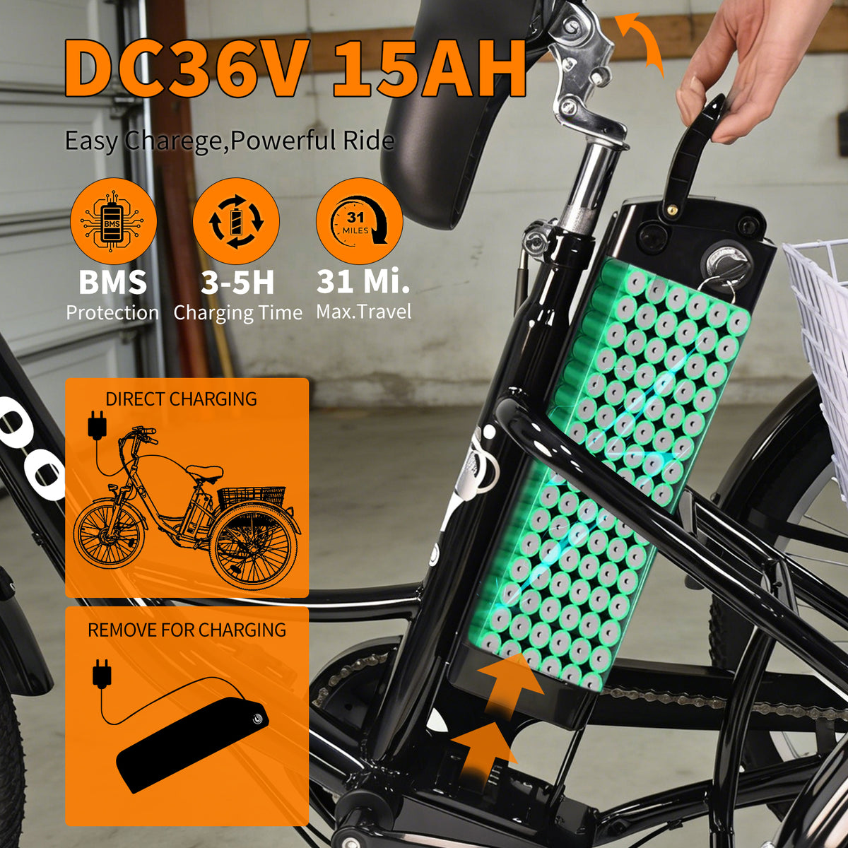 M300 — Electric Tricycle (with transmission)
